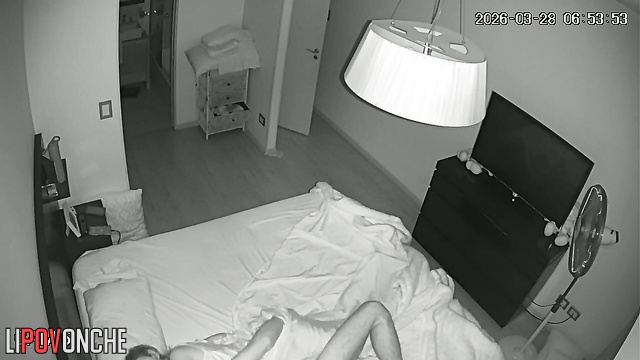 The young husband really enjoys playing with his slender wife's wet pussy