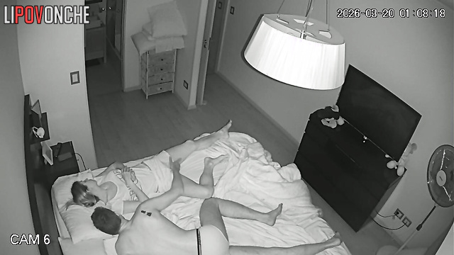 A young couple's tender caresses and passionate sex in the middle of the night