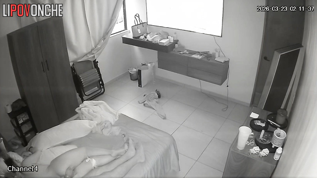 A man is eagerly licking his wife's hot pussy while she watches TV