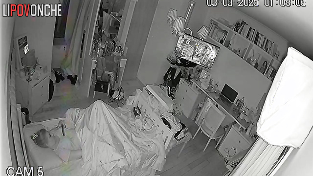 The masturbating beauty managed to pull up her panties before her mom turned around