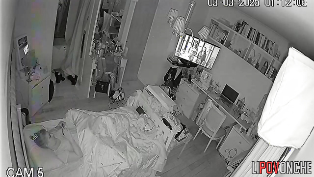 The masturbating beauty managed to pull up her panties before her mom turned around