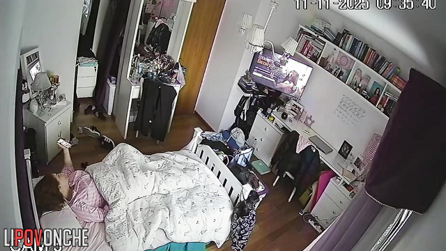 After her morning orgasm, the girl admires her seductive naked tits in the mirror