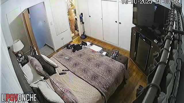 A naked girl opens all the doors in the room, unashamed of her nudity