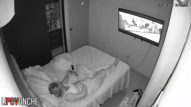 This girl secretly plays with her pussy while she is alone at home