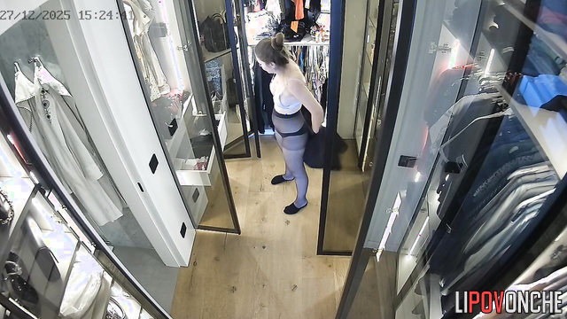 Video from private dressing room - girl changes her clothes online for you