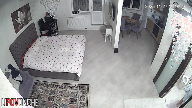His girlfriend rides on his dick really good with her sexy ass (bedroom cam)