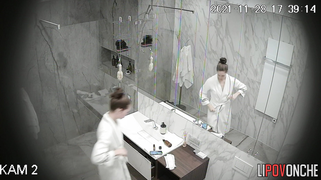 Sporty girl takes shower after training all day [bathroom camera shows all]
