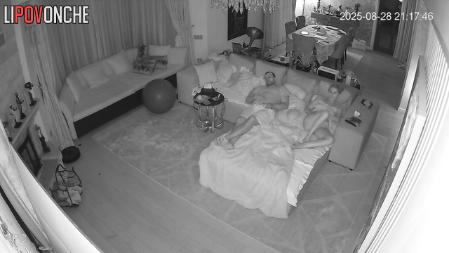 Their camera in living room was working all day so see their cozy evening