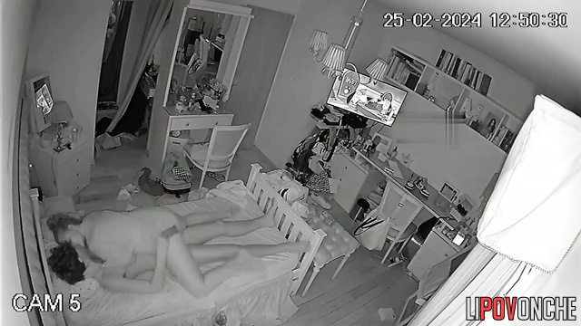 A young couple is trying out new sex positions while no one is home