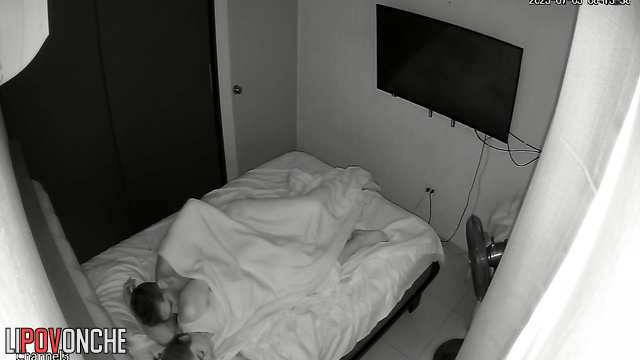 After waking up the brunette, the horny guy fucks her in sexy ass