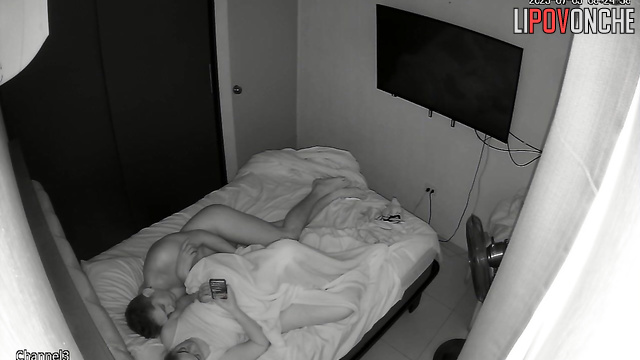 After waking up the brunette, the horny guy fucks her in sexy ass