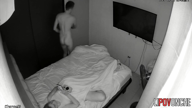 After waking up the brunette, the horny guy fucks her in sexy ass