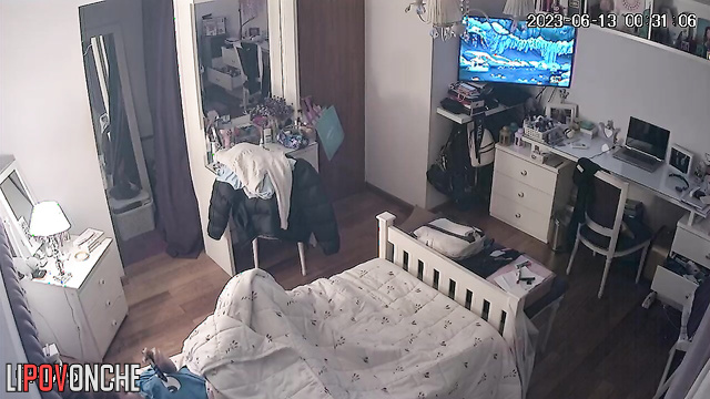 A seductive redhead gets out of bed with her bare ass after an orgasm
