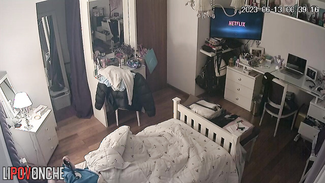 A seductive redhead gets out of bed with her bare ass after an orgasm