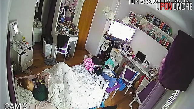 After a pleasurable orgasm, the young student licks her fingers