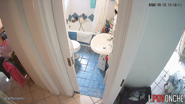 A young housewife bent over seductively and pulled her sexy panties down