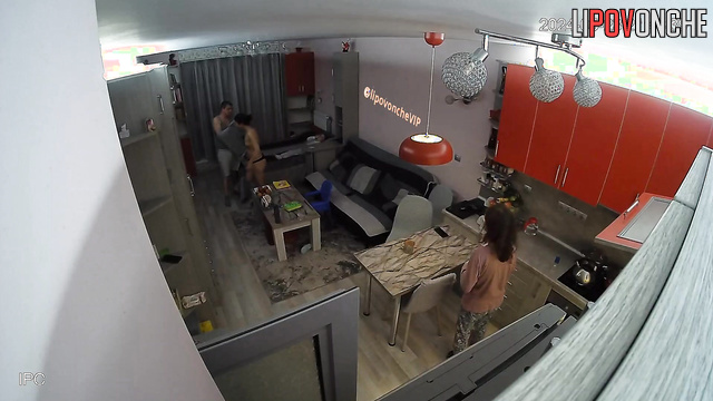 Ordinary day of this friendly family / someone spying them