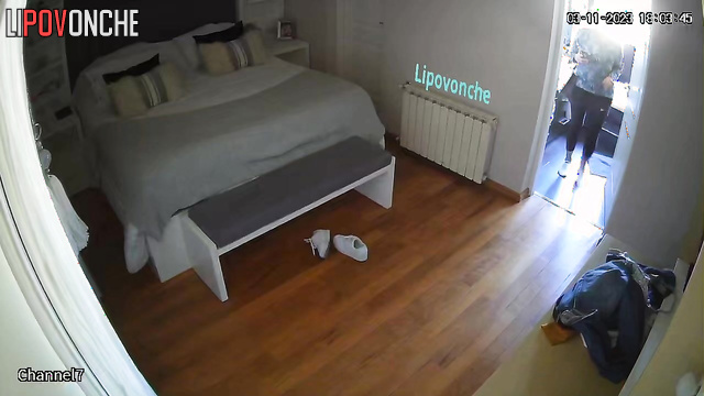 Pretty blonde dressing live (hidden cam in her bedroom)