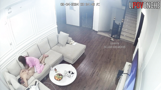 Babe making massage by foot to her boyfriend / watch it