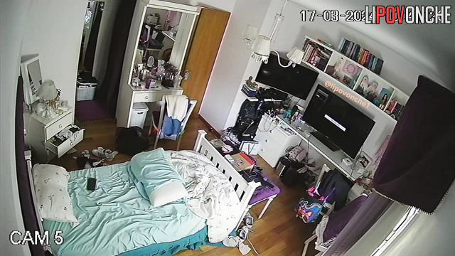 The couple got enough sleep and eat in front of the TV in bed