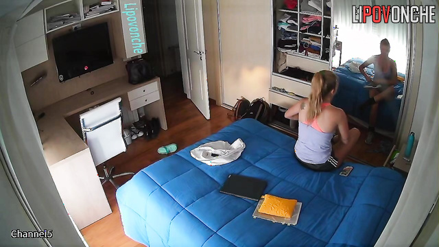 Big-breasted athlete gets ready for a date with her lover