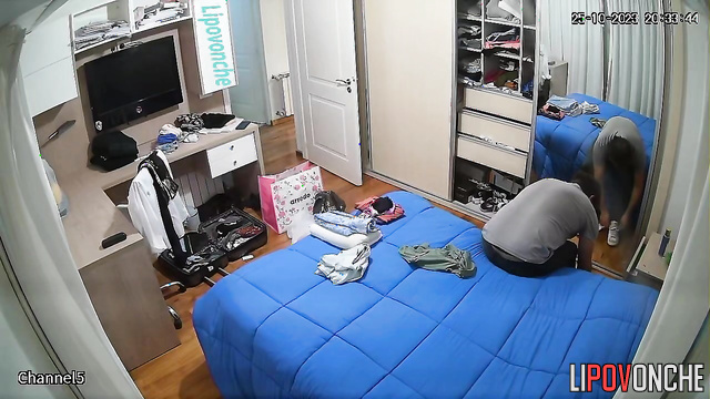 A husband put a hidden camera in the bedroom and filmed his wife naked
