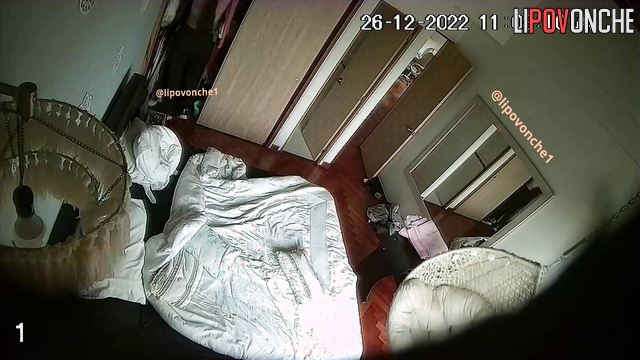 A man pulls down a young beauty's pajama bottoms and licks her shaved pussy