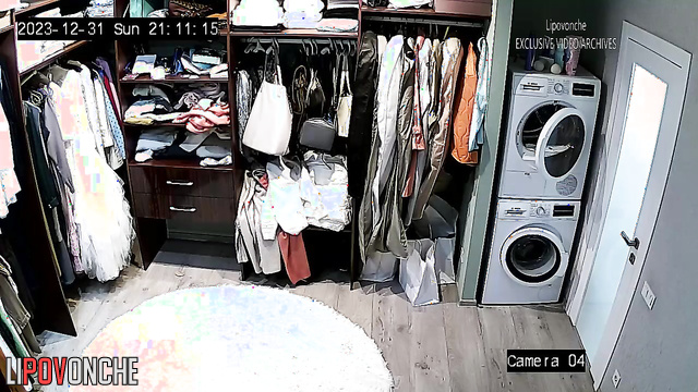 A seductive mom bared her small, beautiful breasts while picking out a T-shirt