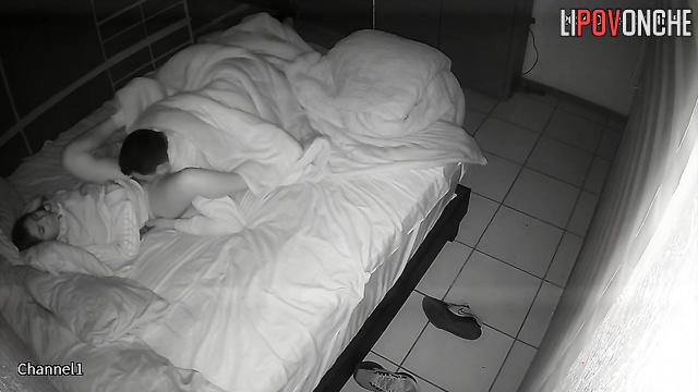 An aroused man eagerly licks his sleepy wife's hot, hairy pussy