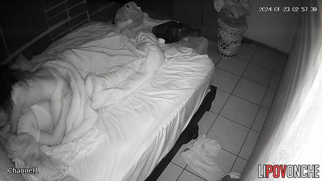The busty brunette eagerly undresses and sits down on her husband's cock