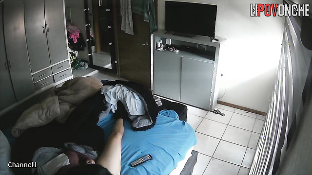 The aroused man eagerly jerks off after a pleasurable blowjob from a sexy brunette