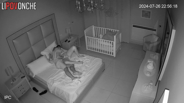 The highly aroused husband slipped his hand under his lustful wife's panties