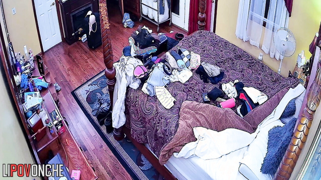 A completely naked redheaded cutie takes off her husband's boots
