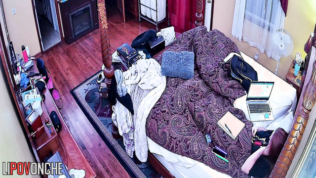 The red-haired cutie stripped down completely at home after her walk