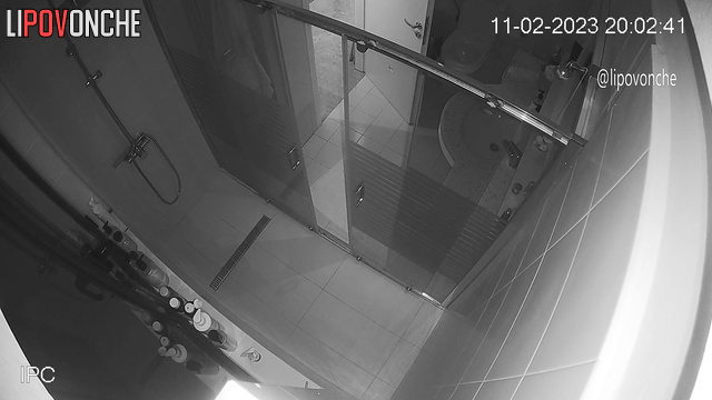 After peeing, the seductive mommy with a sexy body went to take a shower