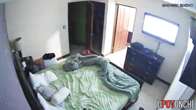 A lustful husband gives his pretty wife an intravaginal massage