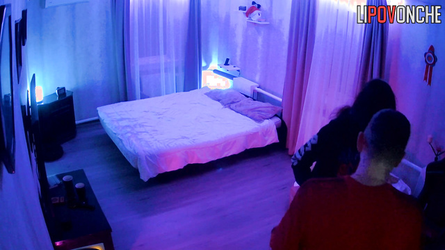 A bearded guy takes artistic photos of a skinny girl in sexy lingerie