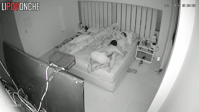 The aroused husband woke his wife up by eagerly licking her big butt