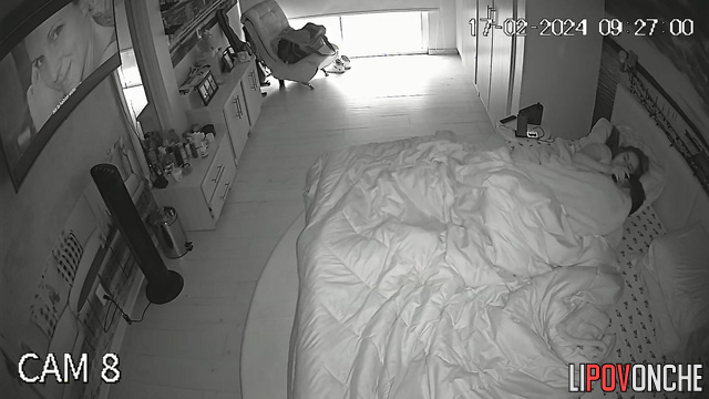 An aroused man doesn't let his wife watch a movie and fucks her