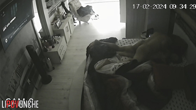 An aroused man doesn't let his wife watch a movie and fucks her