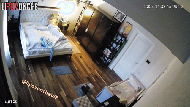 Pregnant blonde walks around the house in just panties