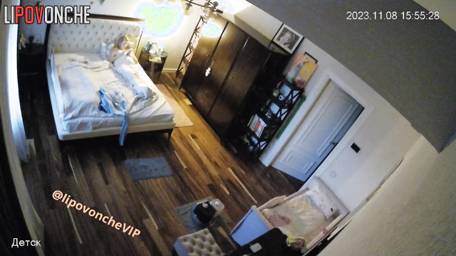 Pregnant blonde walks around the house in just panties
