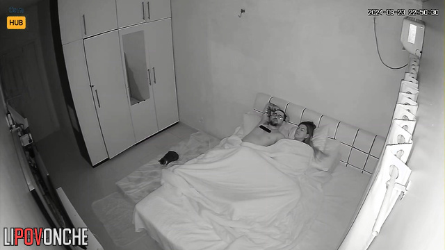 Passionate petting of loving couple ended in orgasmic missionary sex