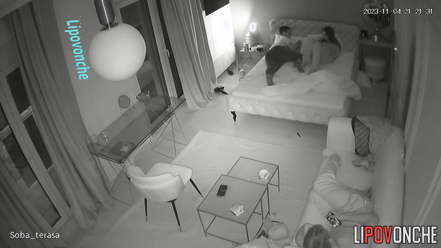 Couple wants to fuck, but their friend doesn't get hint & stays in the room