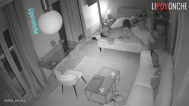 Couple wants to fuck, but their friend doesn't get hint & stays in the room