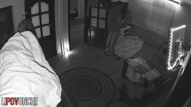 Guy watches amateur porn shot with his spy camera and jerks off