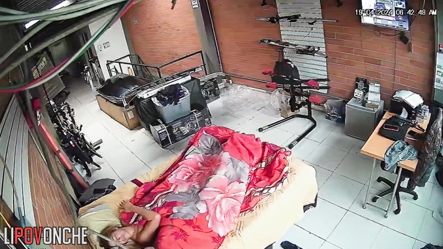 Shameless salesman fucked his customer and cum on her belly