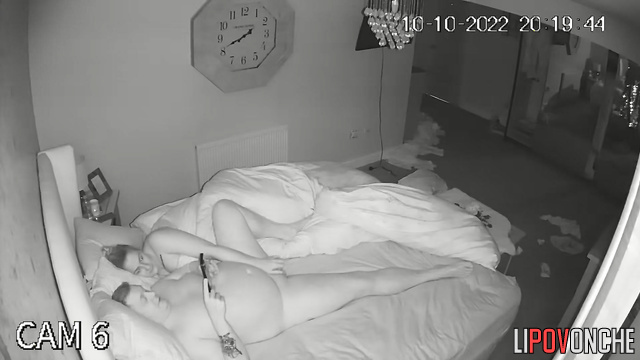 A nerd strokes his small cock alone while his wife is out of the room