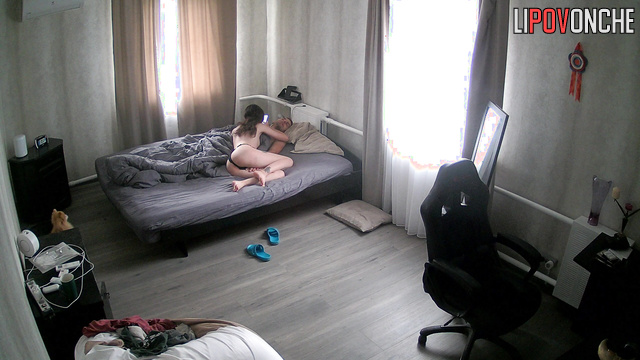 Skinny tattooed girl can't seduce her bf, he's not in the mood to fuck her