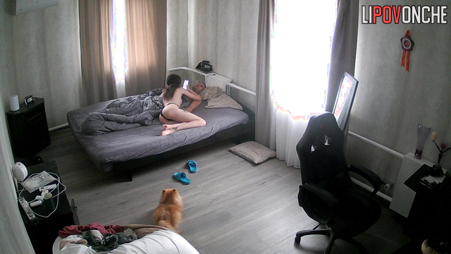 Skinny tattooed girl can't seduce her bf, he's not in the mood to fuck her